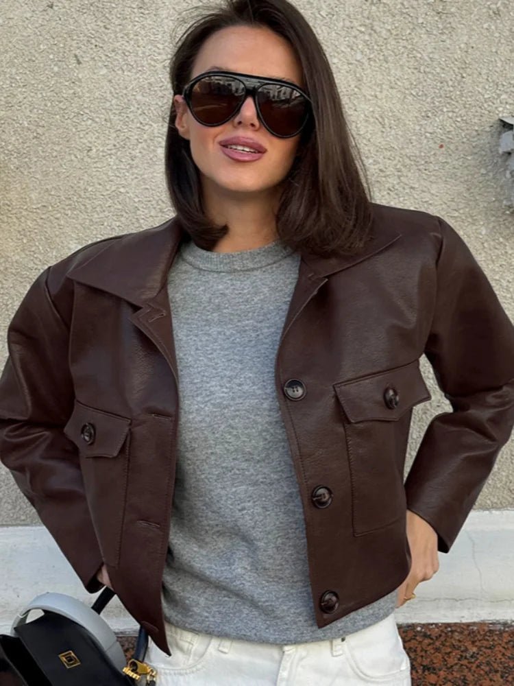 Rhiannon - Women's Cropped Biker Jacket - photo 7
