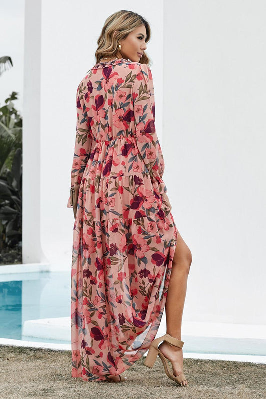 Aveline - Women's Wild Lotus Ruffle Tiered Maxi Dress - photo 2