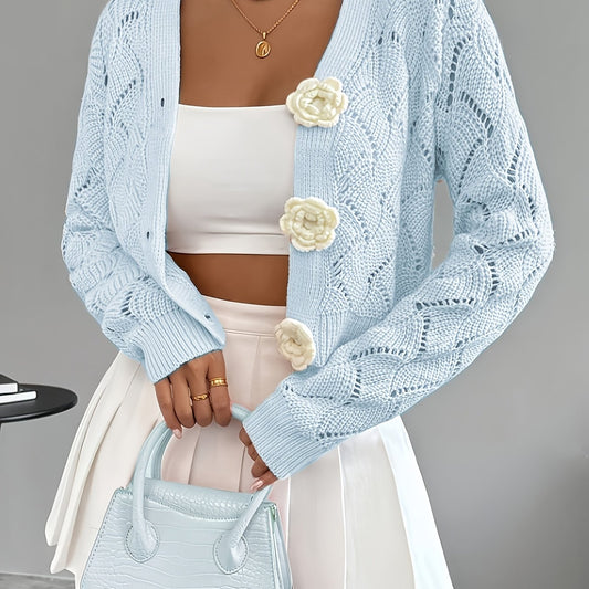 Dagny - Women's Knit Floral Sweater - photo 2