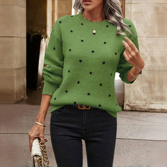 Dorothea - Women's Knit Polka Sweater - photo 2