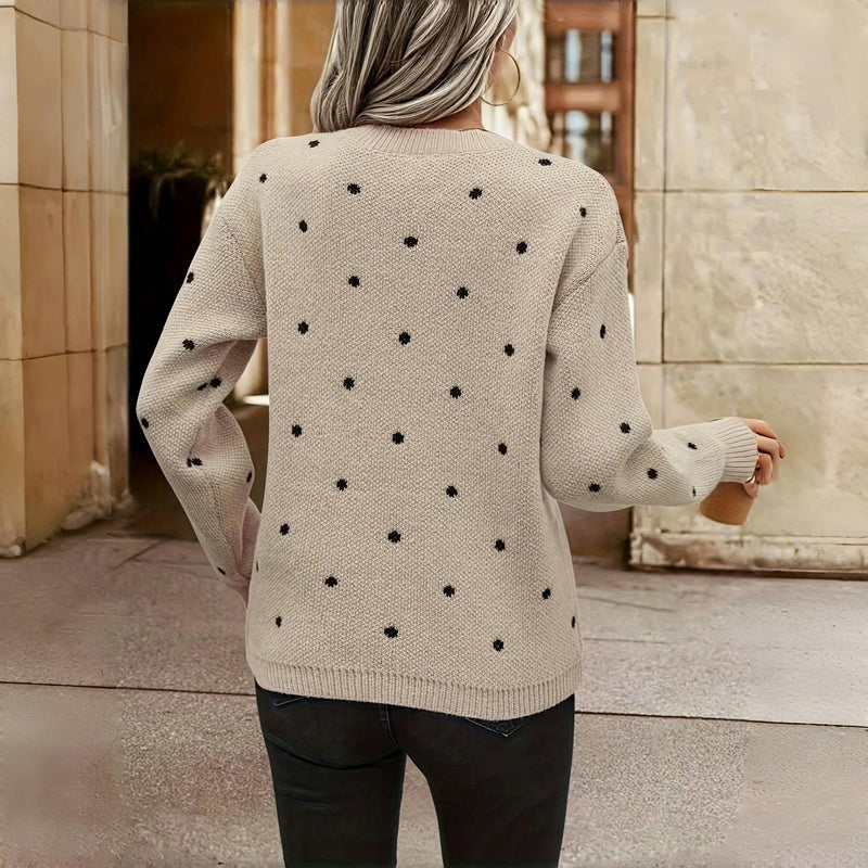 Dorothea - Women's Knit Polka Sweater - photo 9