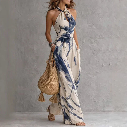 Liesel - Women's Printed Halter Jumpsuit - photo 2
