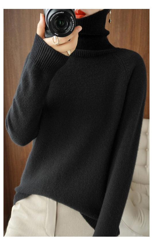 Zinnia - Women's Turtleneck Long Sweater - photo 2