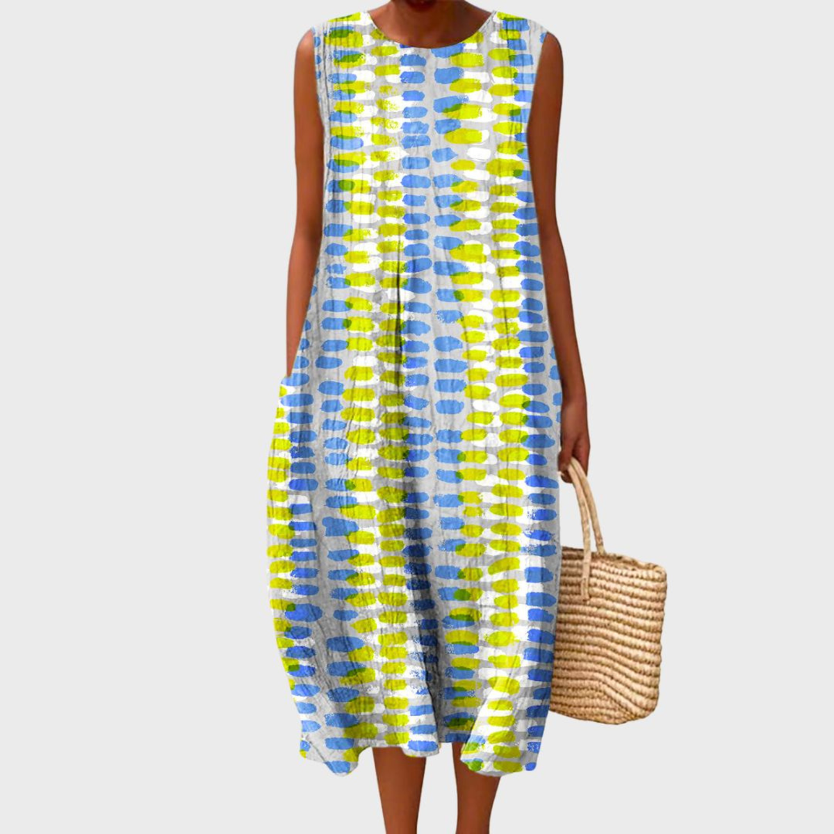 Eulalie - Women's Linen Tiered Midi Dress - photo 5