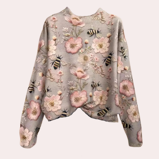 Rhiannon - Women's Floral Embroidered Sweater - photo 2