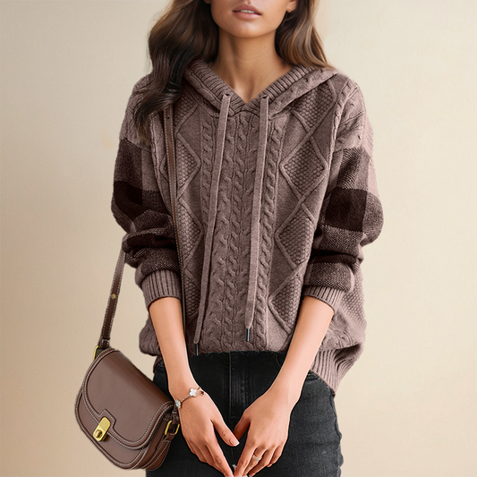 Alma - Women's Cable Knit Sweater - photo 2