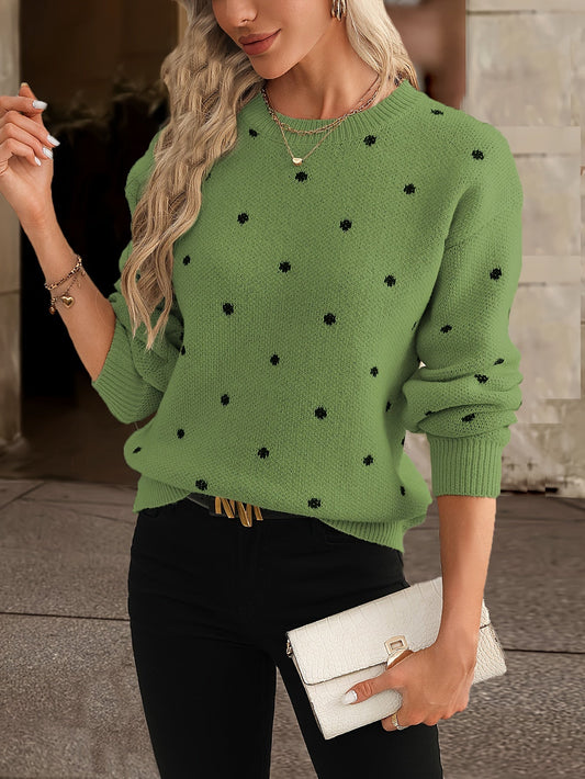 Yolande - Women's Knit Polka Sweater - photo 2