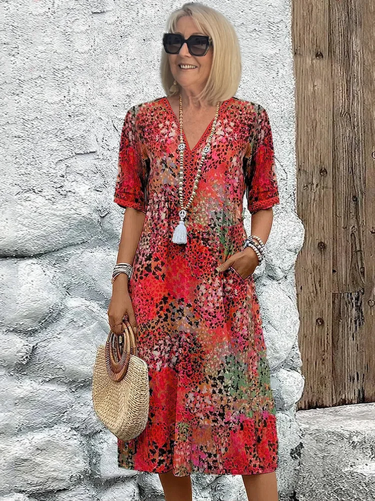 Clemence - Women's Midi Vibrant Dress - photo 2