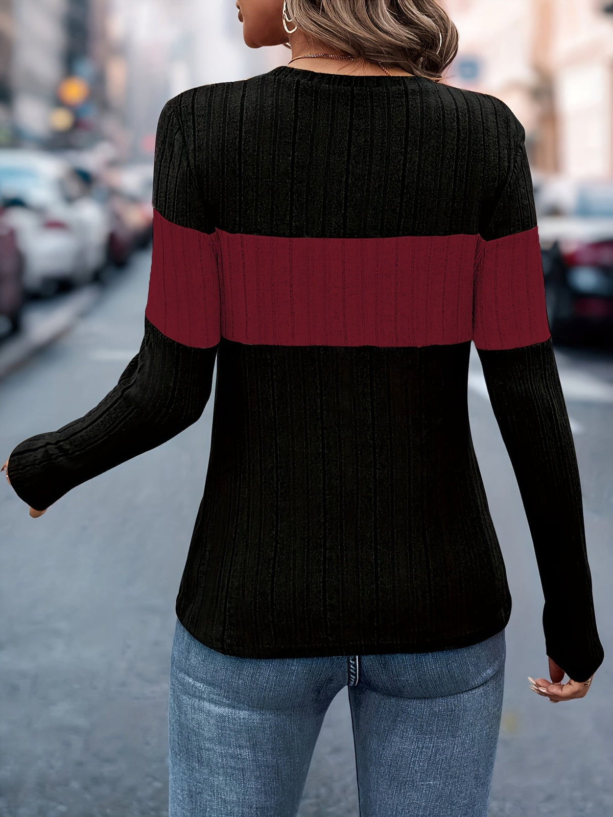 Winona - Women's Long Colourblock Sweater - photo 10