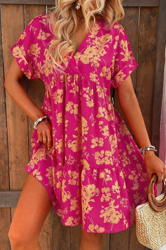 June - Women's Short Sleeve Floral Smock Dress - photo 2