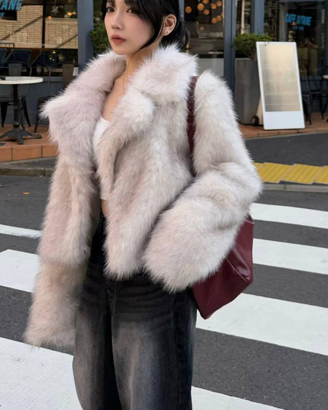 Eliane - Women's Cropped Fur Jacket - photo 4