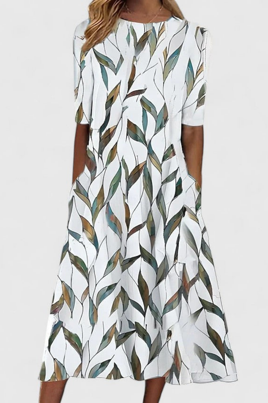 Valentine - Women's Printed Cotton Midi Dress - photo 2