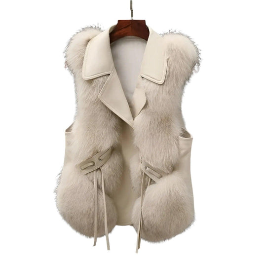 Leonie - Women's Shearling-Lined Leather Coat - photo 2