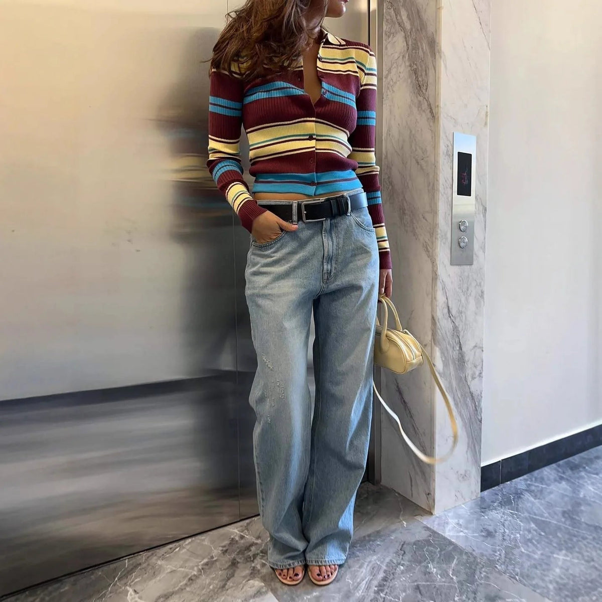Estelle - Women's Knit Stripe Sweater - photo 4