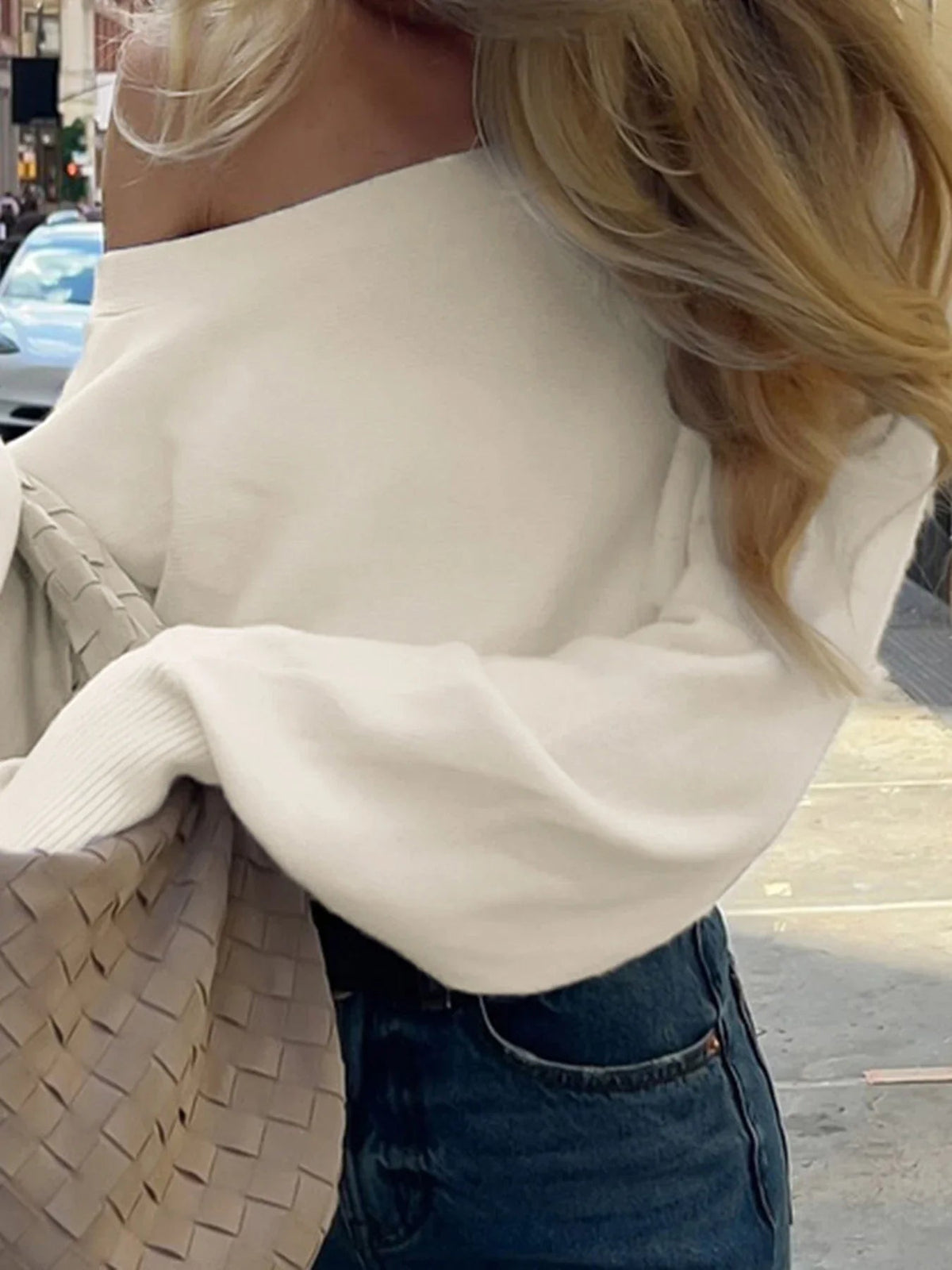 Edith - Women's Knit Off-Shoulder Sweater - photo 3