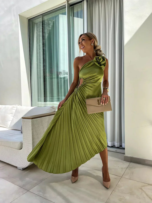 Lily - Women's Romantic Floral One-Shoulder Dress - photo 2