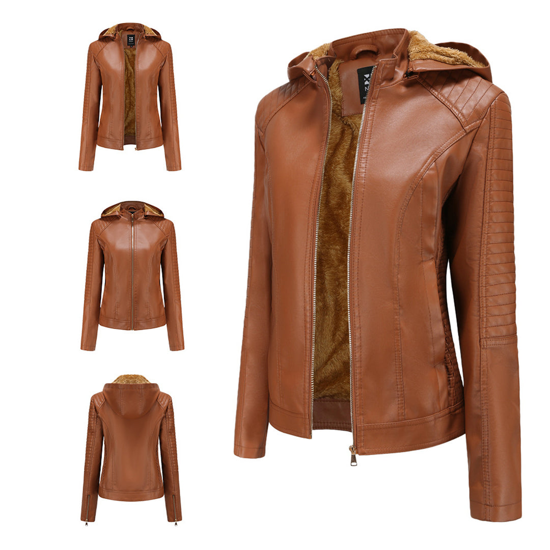 Ulrike - Women's Zip-Up Leather-Look Jacket - photo 12