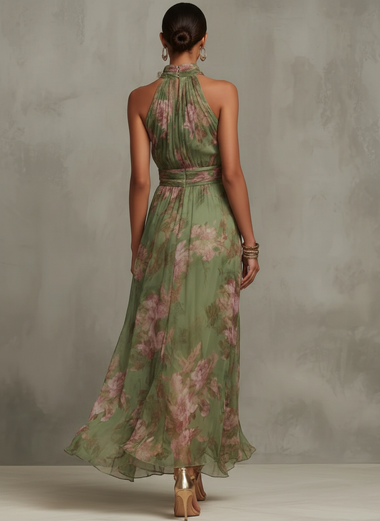 Alma - Women's Halter Floral Maxi Dress - photo 2