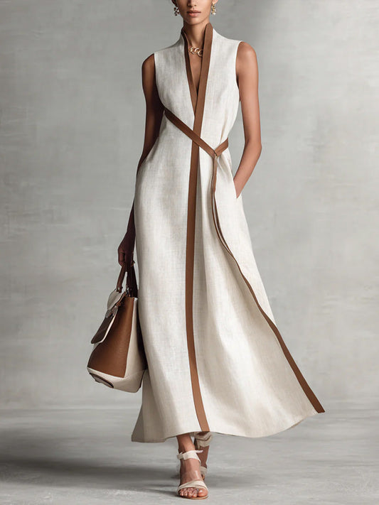 Rafaela - Women's Sleeveless Contrast Maxi Dress - photo 2