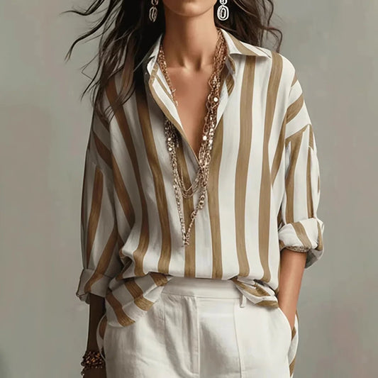 Clemence - Women's Vertical Striped Blouse - photo 2