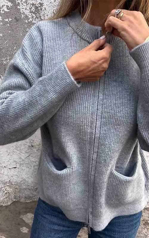 Anneliese - Women's Medium Zip-Up Cardigan - photo 2