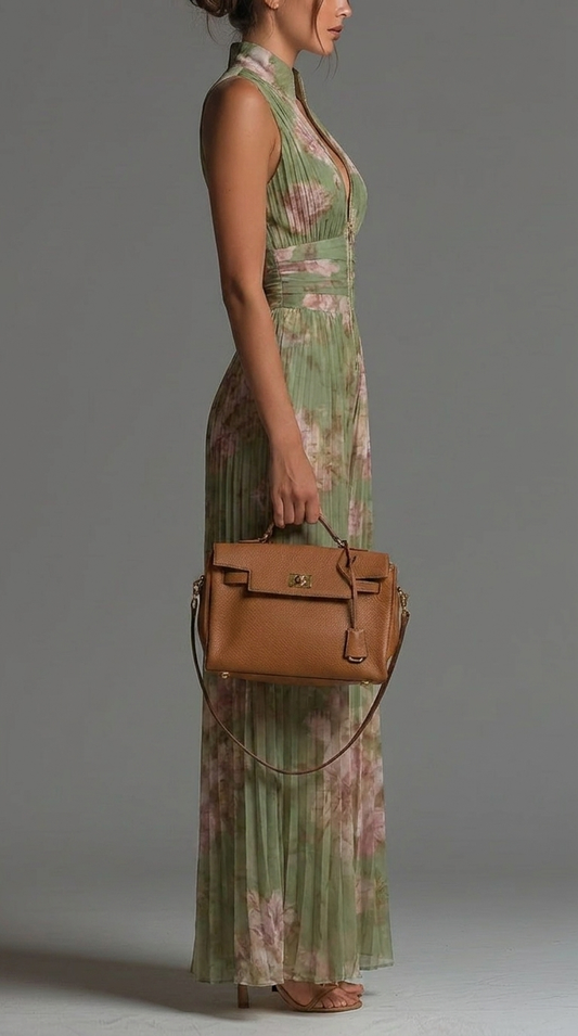 Ondine - Women's Floral Pleated Outfit Set - photo 2