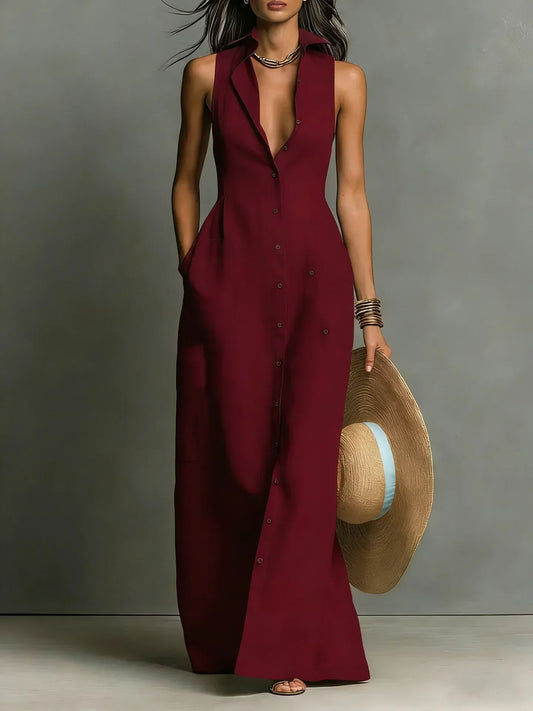 Zora - Women's Sleeveless Collared Dress - photo 2