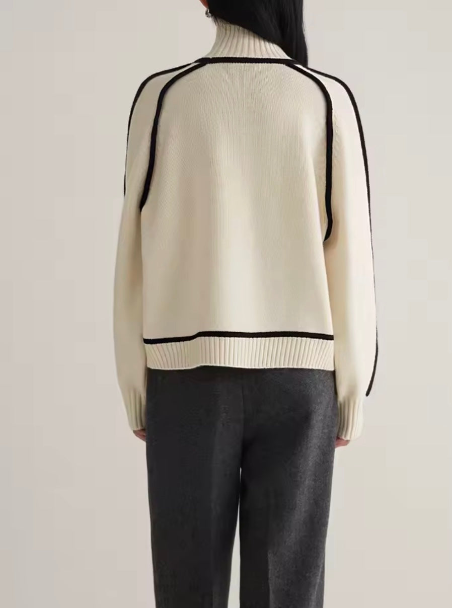 Delia - Women's Contrast Sweater - photo 6