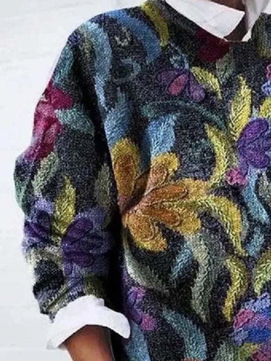Melisande - Women's Floral Knit Sweater - photo 2