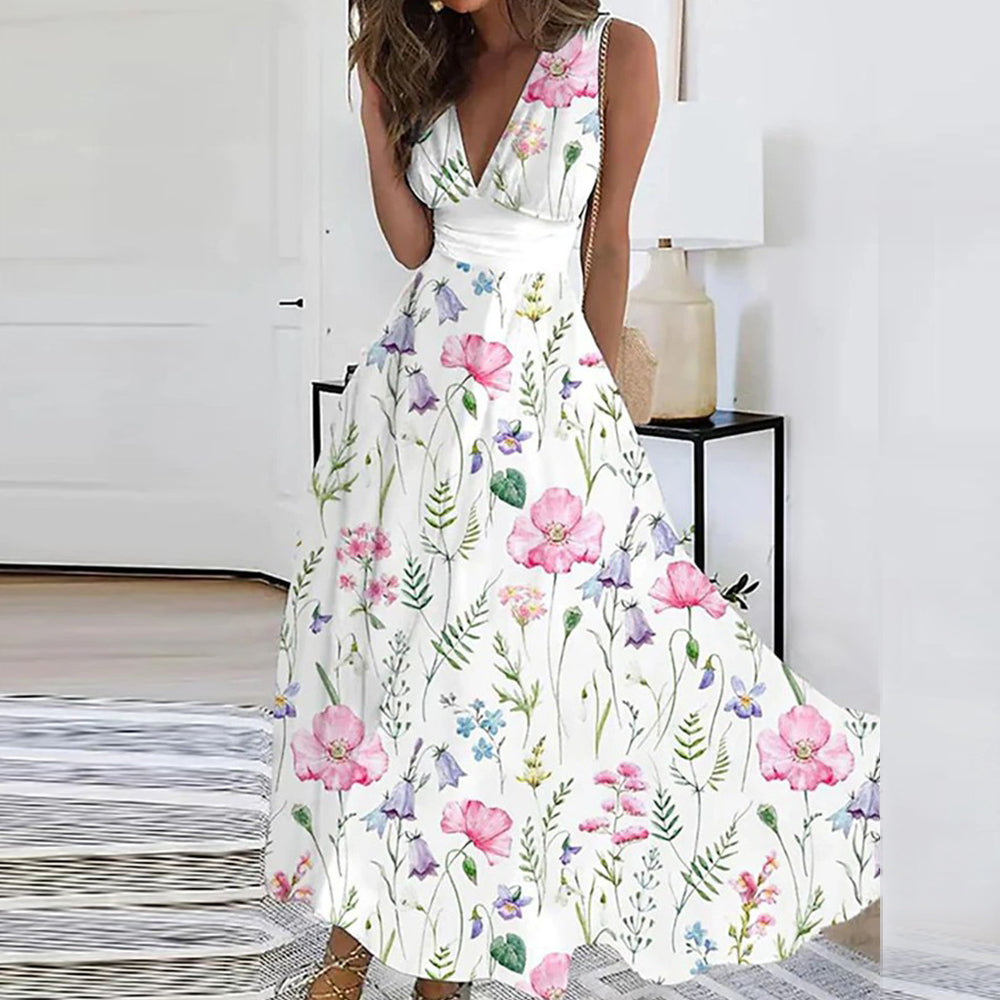 Odette - Women's A-line Midi Floral Dress - photo 5