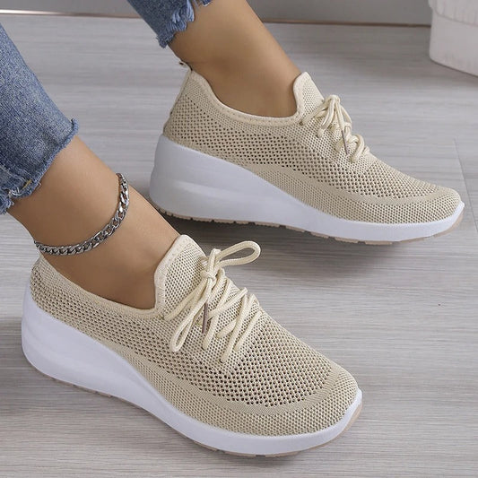 Rosalie - Zapatillas de punto de caña baja para mujer