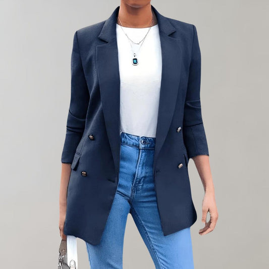 Vanya - Women's Lapel Double-Breasted Blazer - photo 2