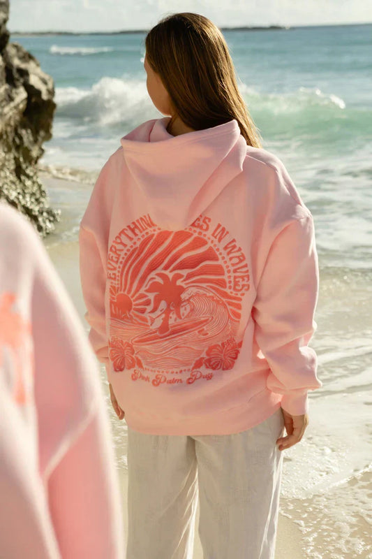 Michelle - Women's Oversized Comfy Hoodie with Tropical Design - photo 2