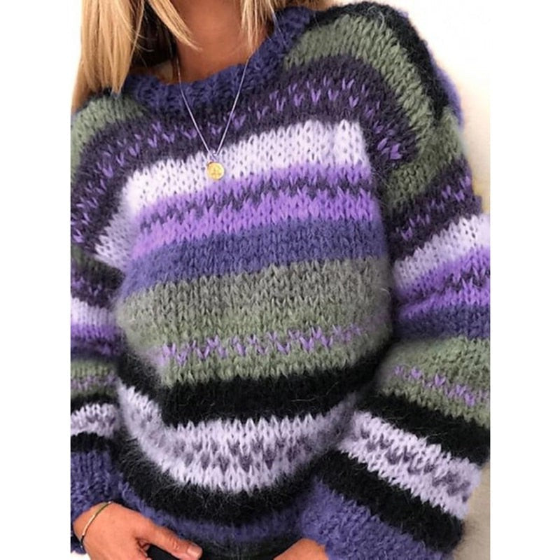 Magdalena - Women's Long Striped Sweater - photo 4