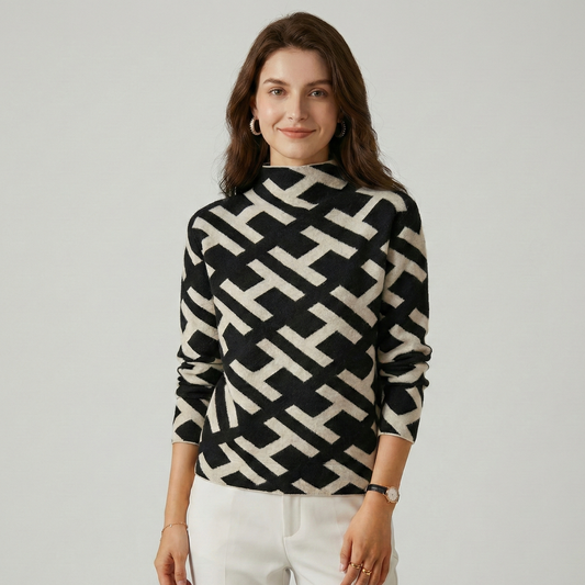 Seraphine - Women's Knit Geometric Sweater - photo 2