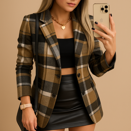 Marlowe - Women's Quilted Check Jacket - photo 2