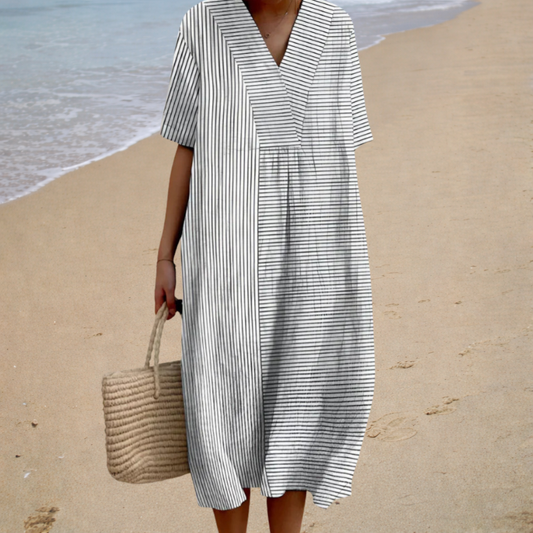 Annika - Women's Stripe Midi Dress - photo 2