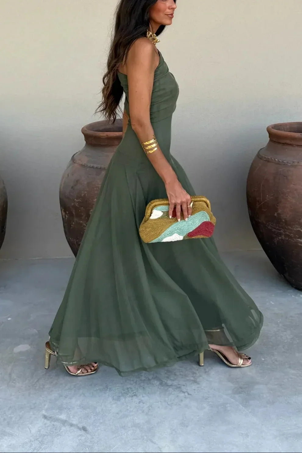 Wilhelmina - Women's Maxi Asymmetric Dress - photo 12