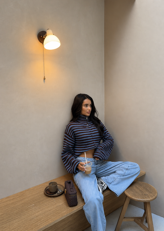 Wilhelmina - Women's Cropped Stripe Sweater - photo 2
