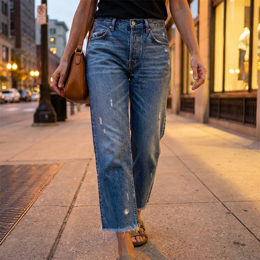 Marguerite - Women's Cropped Denim Pants - photo 2