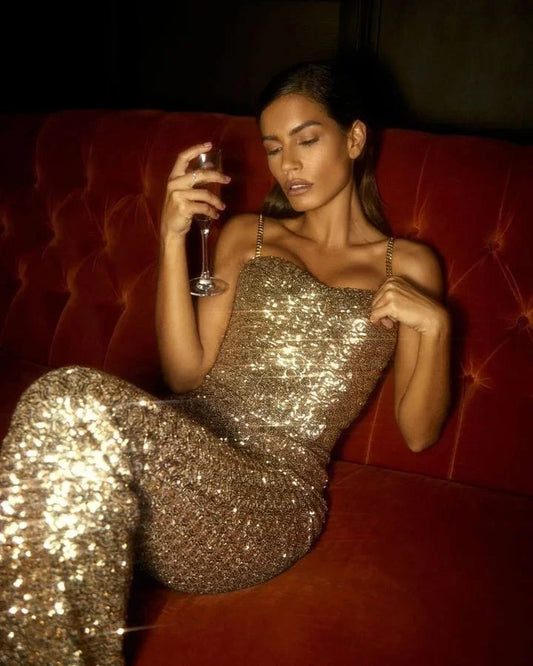 Georgiana - Women's Sequin Bandeau Jumpsuits - photo 2
