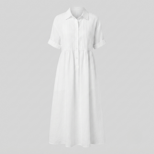 Genevieve - Women's Pintuck Linen Dress - photo 2