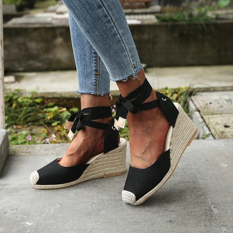 Women's Ava - Tie-Up Lace Wedge Sandals with Espadrille Heel - photo 4