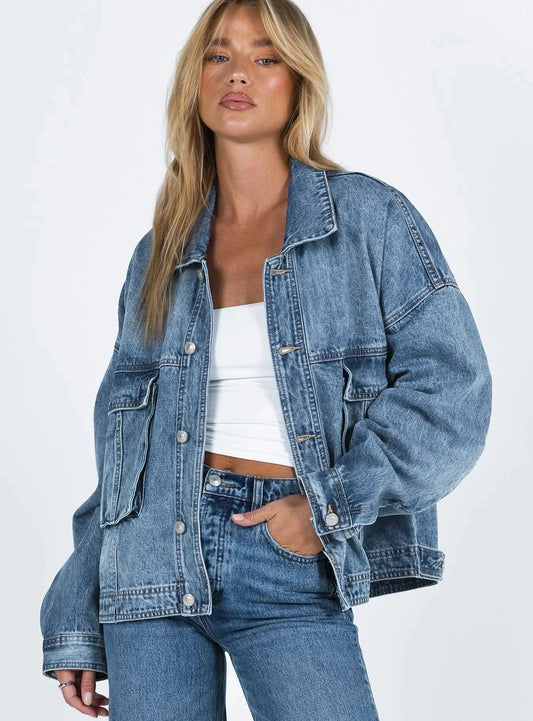 Imogen - Women's Denim Hooded Blazer - photo 2