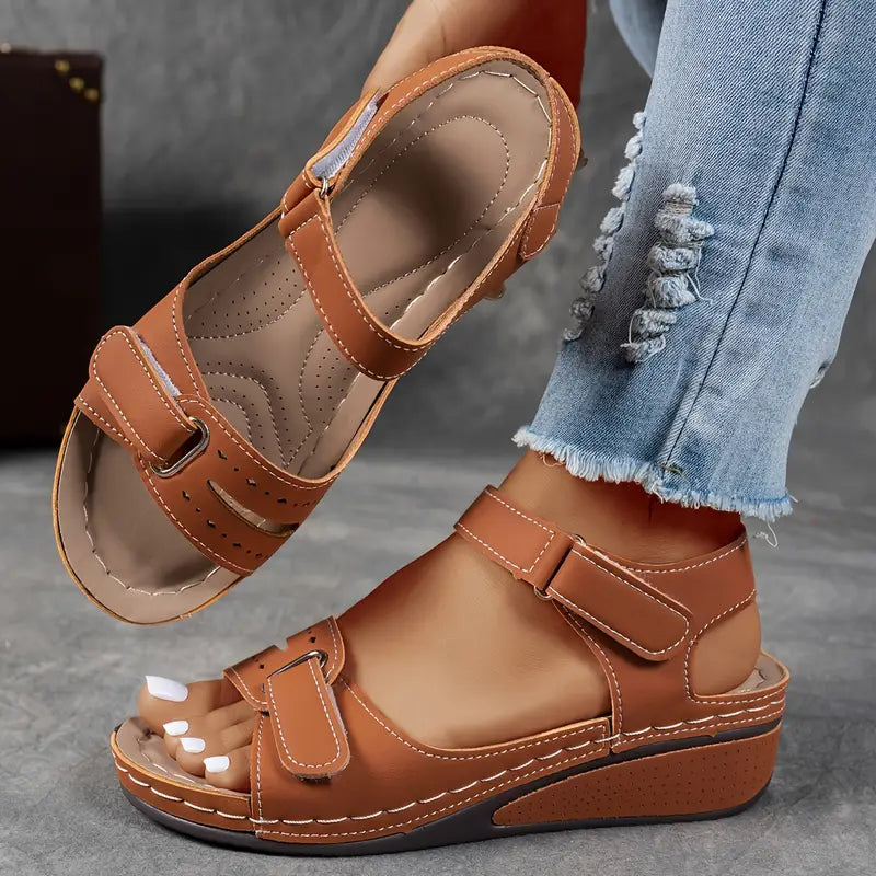 Primrose - Women's Leather Wedge Sandals - photo 12