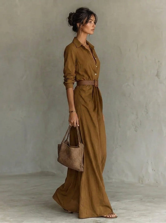Agnes - Women's Belted Maxi Dress - photo 2