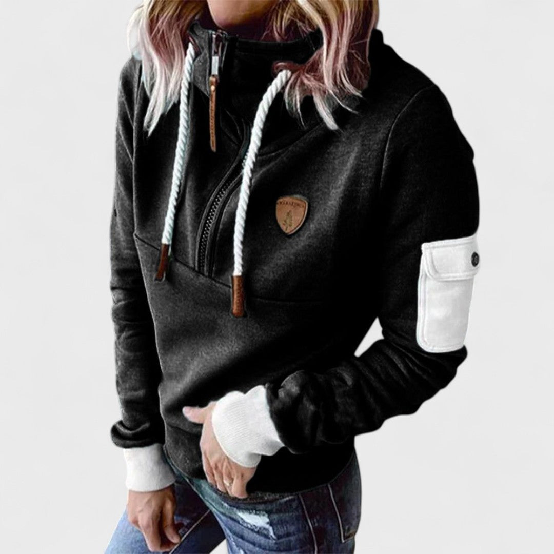 Delia - Women's Relaxed Half-Zip Sweater - photo 9