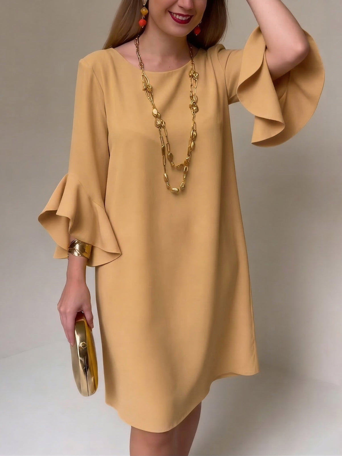 Yolande - Women's Relaxed Fluid Midi Dress - photo 6