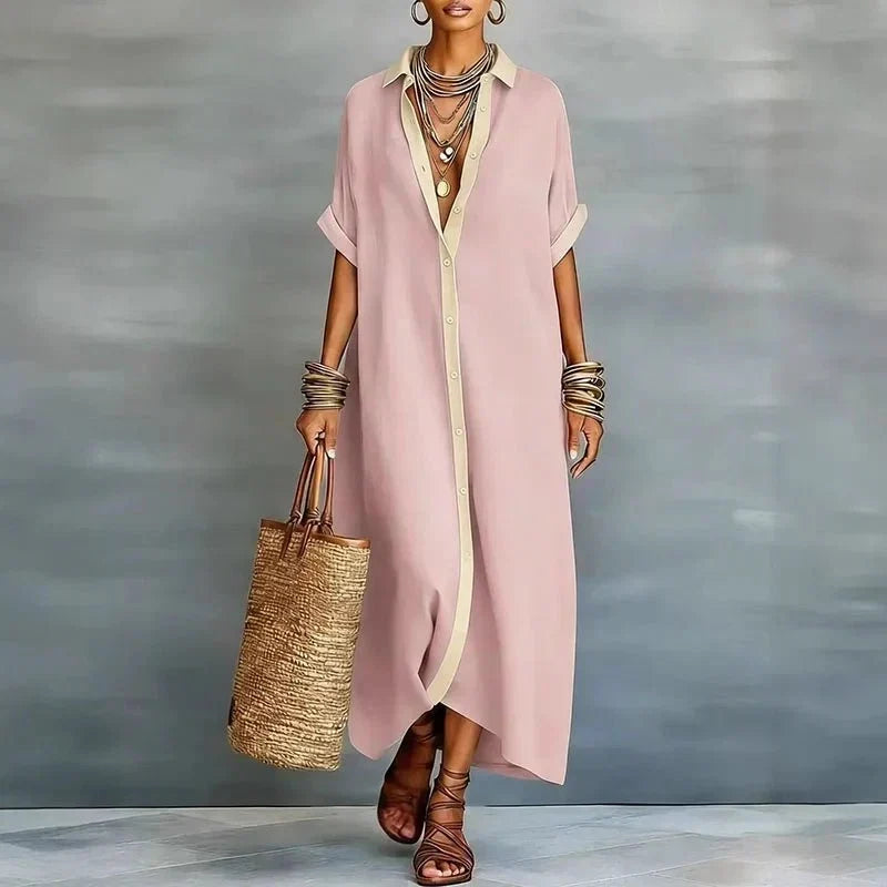 Edith - Women's Relaxed Button-Front Maxi Dress - photo 8