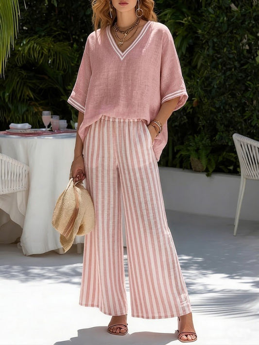 Tilda - Women's Relaxed Striped Two-Piece Set - photo 2
